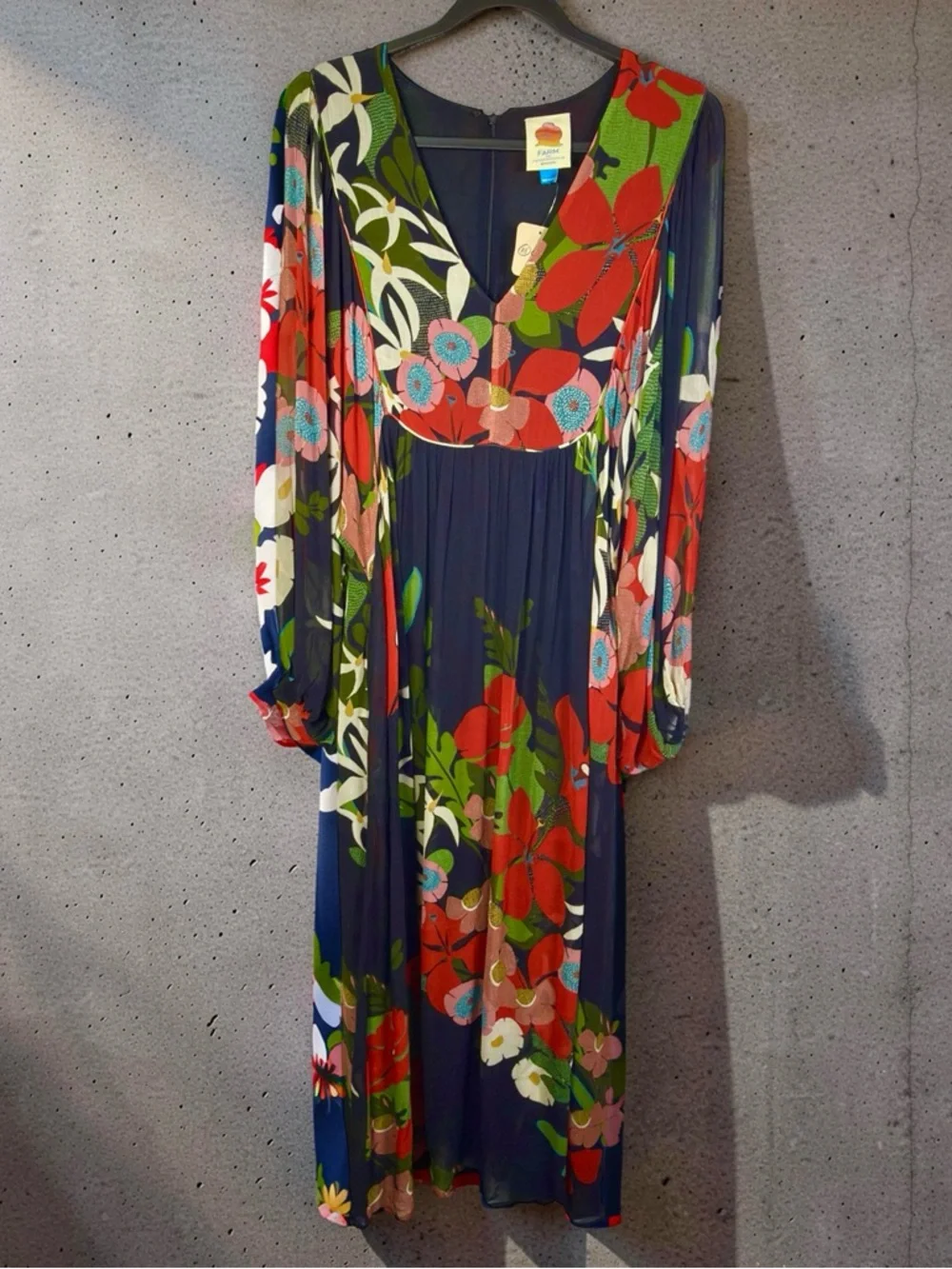 Farm Rio x Anthropologie Floral V-Neck Maxi Dress Size L - Picture 2 of 6